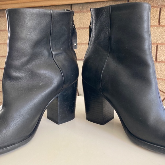rag & bone Black Leather Heeled Boots Made in Italy Women’s Size 37.5 - Picture 6 of 10